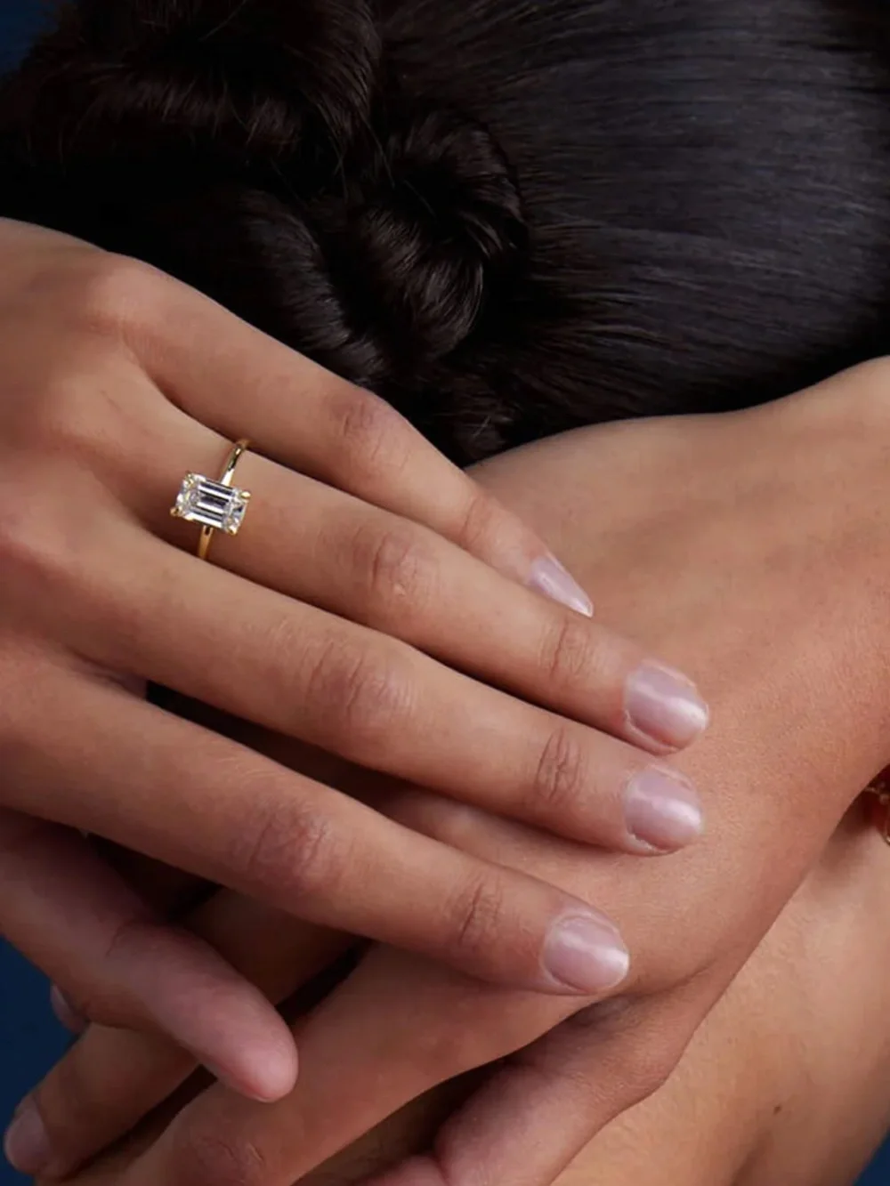 Emerald-Cut Solitaire CZ Ring in Silver